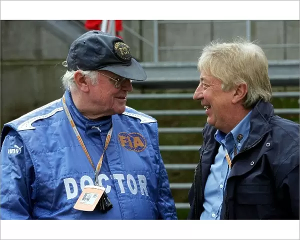 Formula One World Championship: Professor Sid Watkins F1 Doctor talks with Herbie Blash FIA Observer