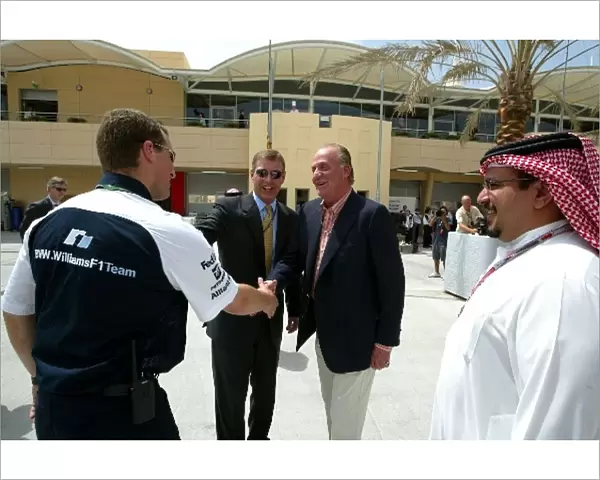 Formula One World Championship: Peter Phillips Williams Account Manager with Juan Carlos King of Spain, His Highness the Crown Prince Shaikh