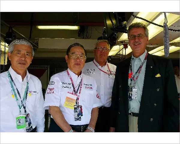 Formula One World Championship: Mr Toyoda Honorary Chairman TMC; Fujio Cho President of Toyota Motor Corporation; Toyota Team President Ove