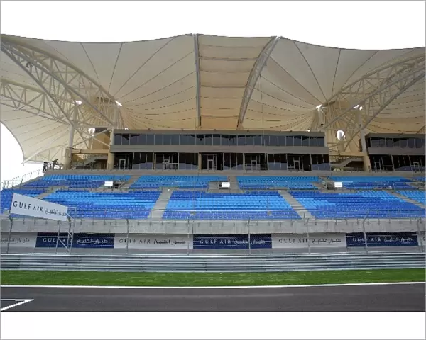 Formula One World Championship: Main grandstand at the brand new Bahrain International Circuit