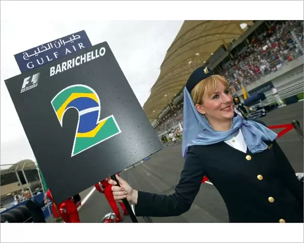 Formula One World Championship: Grid stewardess for Rubens Barrichello Ferrari