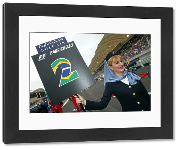 Formula One World Championship: Grid stewardess for Rubens Barrichello Ferrari