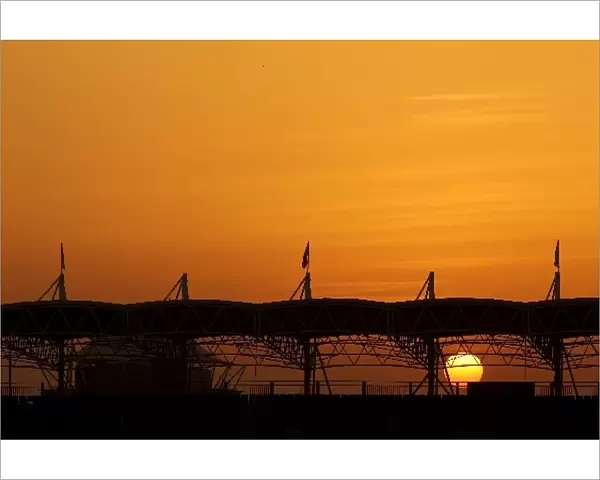 Formula One World Championship: The sunsets behind a grandstand