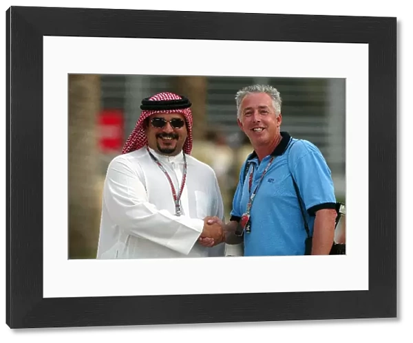 Formula One World Championship: His Highness the Crown Prince Shaikh Salman bin Hamad Al Khalifa meets Keith Sutton Photographer
