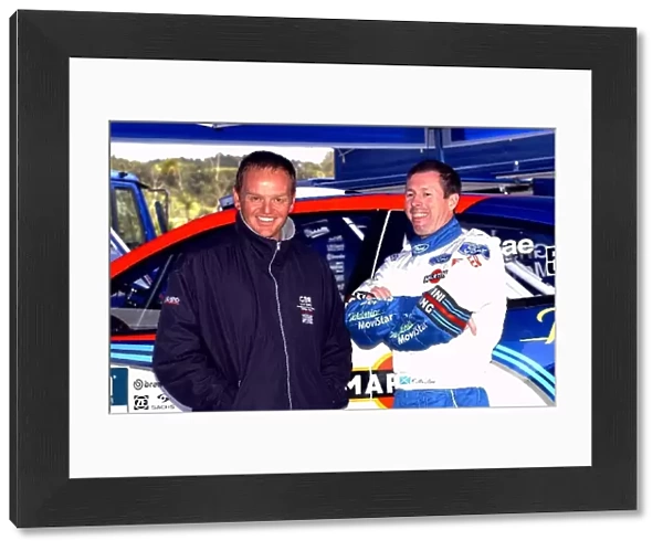 World Rally Championship: Double Olympic sailing champion Andy Beadsworth with Colin McRae Ford in the service area
