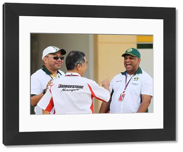 Formula One World Championship: Dato Kamarudin Meranum Shareholder Lotus Racing, Hirohide Hamashima Head of Bridgestone Tyre Development