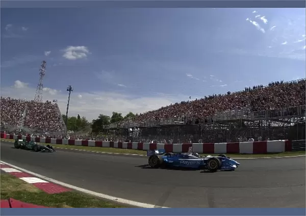Fellow Canadians Patrick Carpentier and Paul Tracy in front of a large home crowd during qualifying for the Molson Indy Montreal. Circuit Gilles Villeneuve, Montreal, Quebec, Can. 24