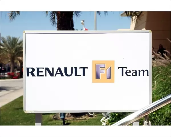 Formula One World Championship: Renault sign in the paddock