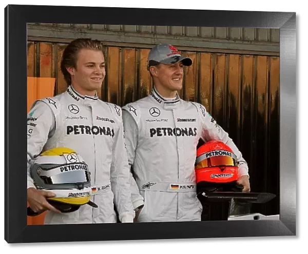 Formula One World Championship: Nico Rosberg Mercedes GP with team mate Michael Schumacher Mercedes GP