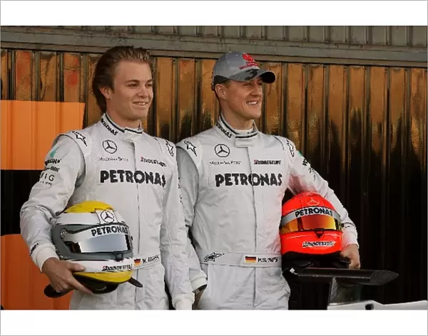 Formula One World Championship: Nico Rosberg Mercedes GP with team mate Michael Schumacher Mercedes GP