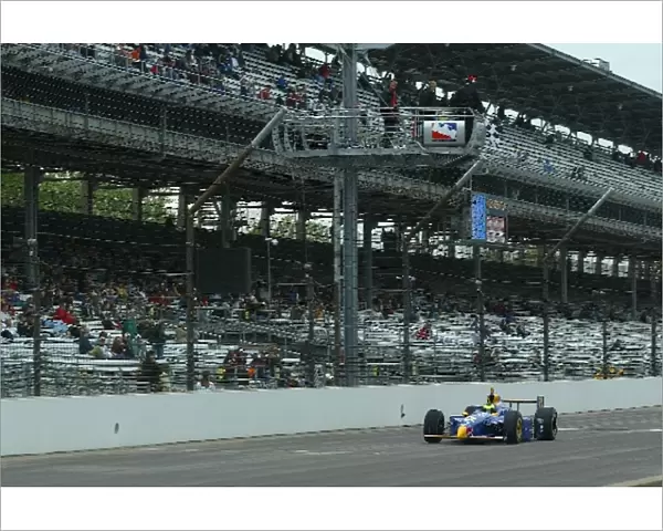 Indy Racing League: Tomas Scheckter takes the checkered flag to qualify for his first Indianapolis 500, Indianapolis Motor Speedway, Indianapolis