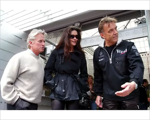 Formula One World Championship: Michael Douglas with wife and fellow actor Catherine Zeta-Jones