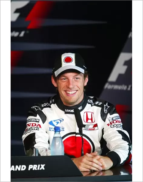 Formula One World Championship: Third placed Jenson Button BAR in the post race qualifying session
