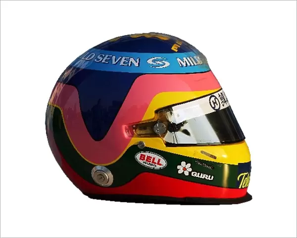 Formula One World Championship: The helmet of Jacques Villeneuve Renault