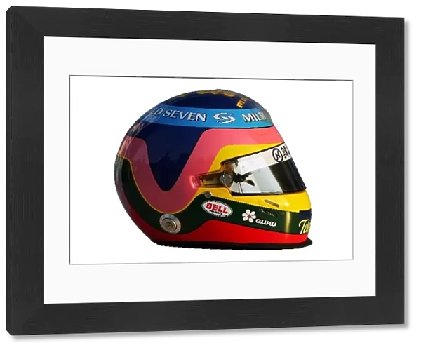 Formula One World Championship: The helmet of Jacques Villeneuve Renault