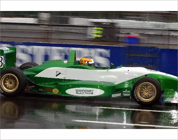 Formula Three Testing: Mike Conway testing for Sweeney Racing at a wet Silverstone
