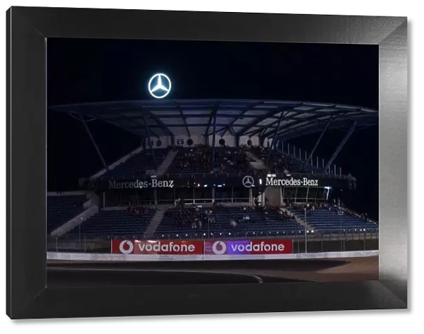Mercedes-Benz grandstand in the evening. DTM Championship, Rd 7, Nurburgring, Germany