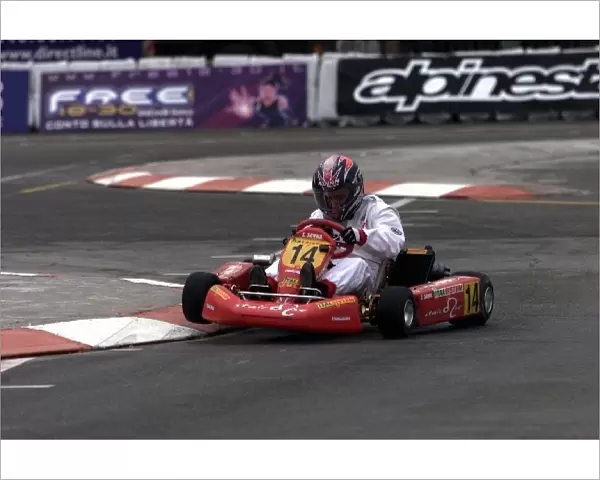 Bologna Motorshow: 125cc Motorbike Racer and keen karter Simone Sanna competed in the celebrity Karting race