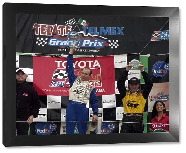 The podium (L to R): Ryan Dalziel (GBR) Michael Shank Racing second; Jon Fogarty