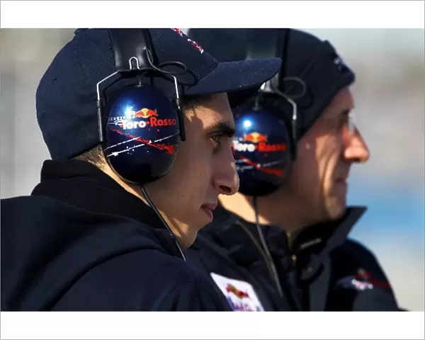 Formula One World Championship: Sebastien Buemi Scuderia Toro Rosso and Franz Tost Scuderia Toro Rosso Team Principal