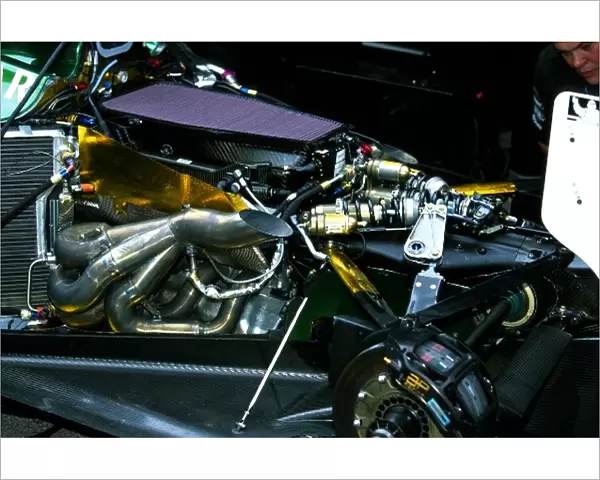 Formula One World Championship: The transmission, engine and rear suspension on the Jaguar R3