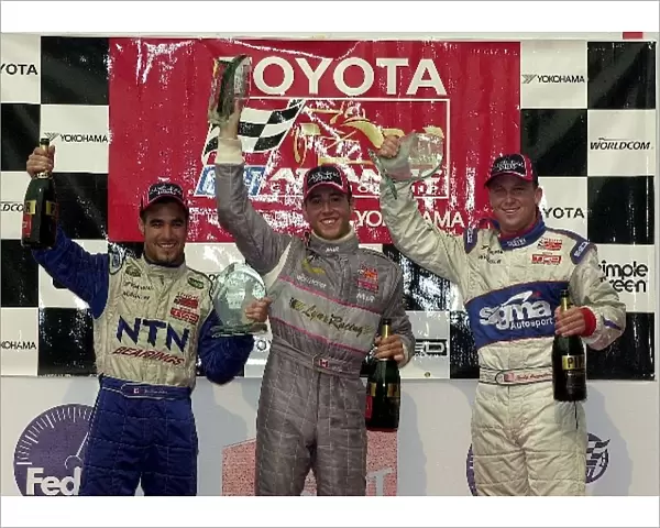 Top three finishers in the Toyota Atlantic race at the Molson Indy Toronto