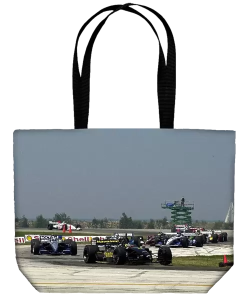 Cristiano da Matta and Dario Franchitti both led laps early on, but both were sidelined with blown motors at the Marconi Grand Prix of Cleveland. Burke Lakefront Airport, Cleveland, Ohio. 14