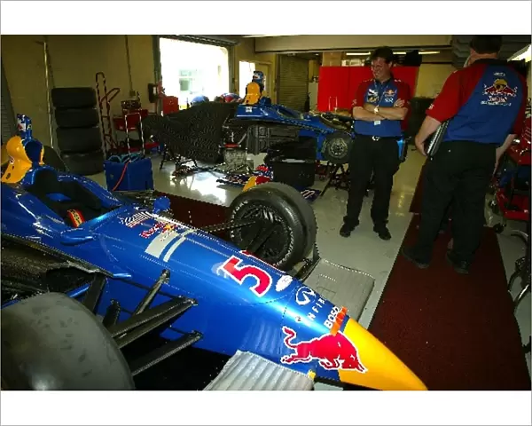 Indy Racing League: Red Bull Team Cheever feature. All three cars are prepared for todays practice for the Indianapolis 500, Indianapolis Motor Speedway