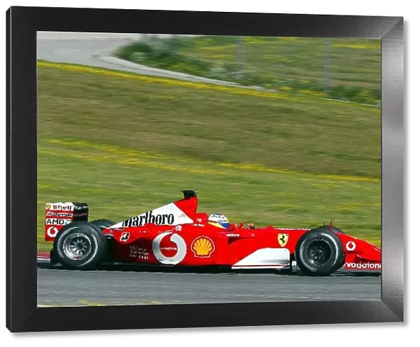 Formula One Testing: Test driver Luca Badoer tests the Ferrari F2001