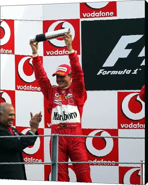 Formula One World Championship: Second place Michael Schumacher Ferrari on the podium