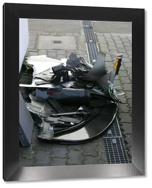 DTM. Debris recovered from a first lap accident involving Tom Kristensen (DEN) Audi Sport