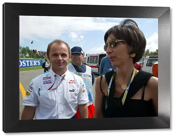 Formula One World Championship: Josef Leberer Sauber Physio with Viviane Senna sister of Ayrton Senna