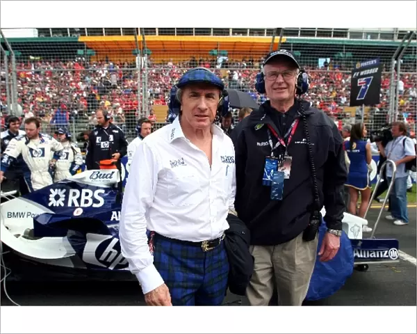 Formula One World Championship: Jackie Stewart RBS Sponsorship Consultant with Dereck Sachs Director of RBS