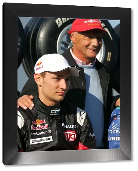 GP2. Mathias Lauda (AUT) Coloni and his father, Niki Lauda (AUT).