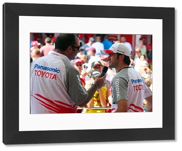 Formula One World Championship: Jeremy Hart interviews Ricardo Zonta Toyota Test Driver at the Toyota Merchandise stall