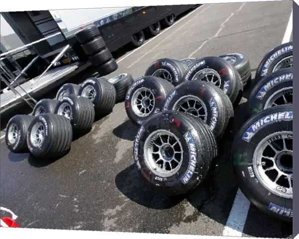 Formula One World Championship: Washed Michelin tyres