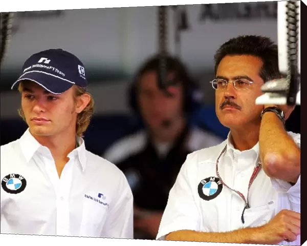 Formula One World Championship: Nico Rosberg ART  /  Williams Test Driver with Dr Mario Theissen BMW Motorsport Technical Director
