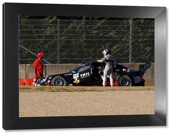 DTM. Mathias Lauda (AUT) retires his Trilux AMG Mercedes C-Klasse (2006).