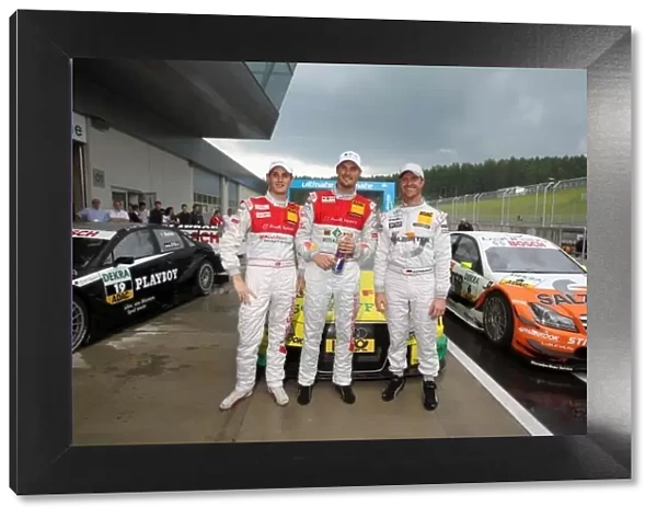 DTM. The top three after qualifying (l-r) Oliver Jarvis