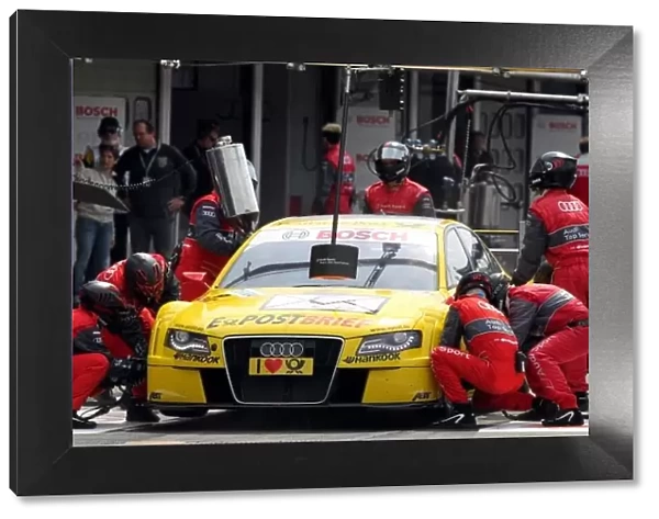DTM. A pit stop for Mike Rockenfeller (GER), Audi Sport Team Abt Sportsline.