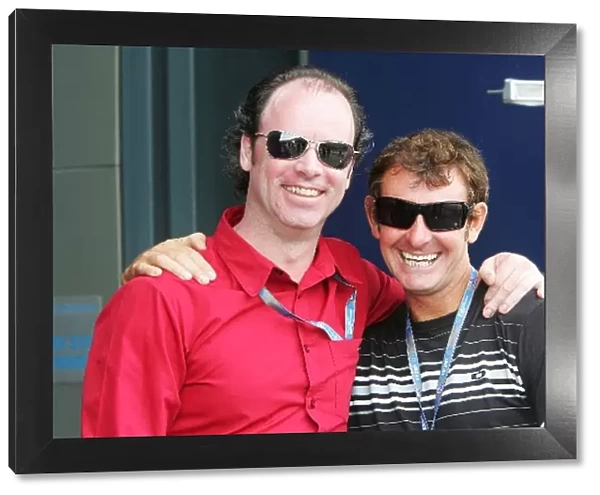 Formula One World Championship: Harry Gibbings from Oakley and his friend Greg from Oakley Australia