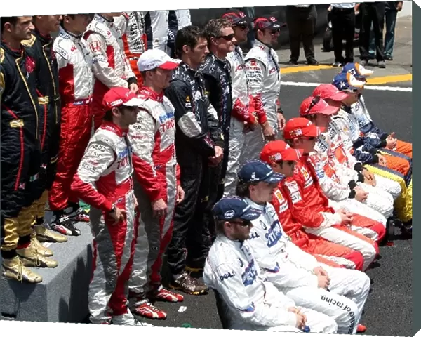 Formula One World Championship: The drivers line up for group picture