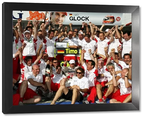 Formula One World Championship: Toyota celebrate second position for Timo Glock Toyota after the race