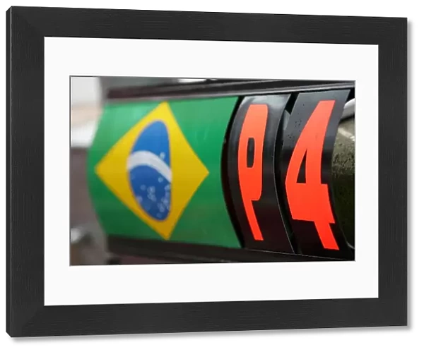 Formula One World Championship: Pitboard for Felipe Massa Ferrari