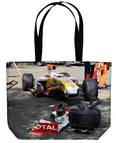 Formula One World Championship: The damaged Renault R29 of Romain Grosjean Renault R29