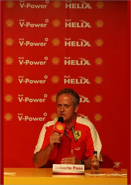 Formula One World Championship: Gilberto Pose at the Shell Press Conference