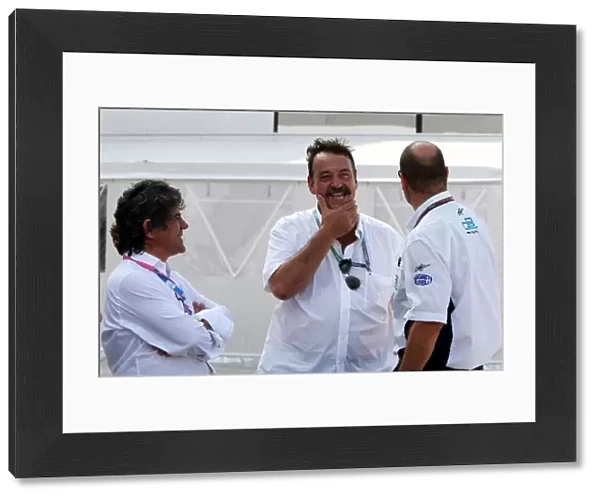 Formula One World Championship: Joan Villadelprat Epsilom Euskadi talks with Bruno Michel GP2 Series CEO