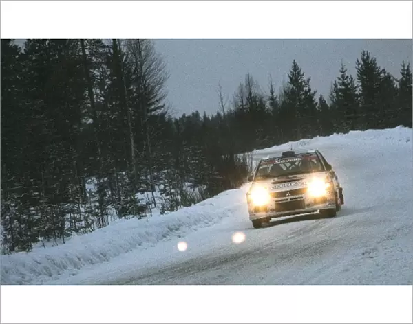 Arctic Rally: Mika Hakkinen and Ilkka Kivimak Mitsubishi Lancer