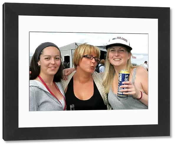 Formula One World Championship: Lucy, Liz and Sarah enjoy the beer