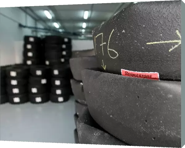 Formula One Testing: New Bridgestone slicks tyres and used slick tyres